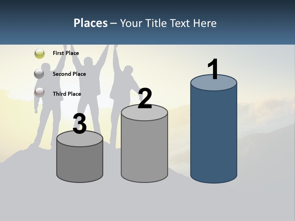 A Group Of People Standing On Top Of A Mountain PowerPoint Template