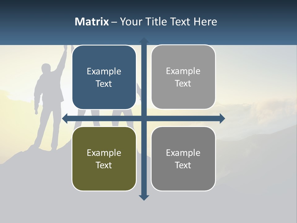 A Group Of People Standing On Top Of A Mountain PowerPoint Template
