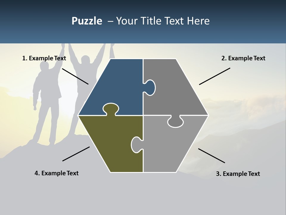 A Group Of People Standing On Top Of A Mountain PowerPoint Template