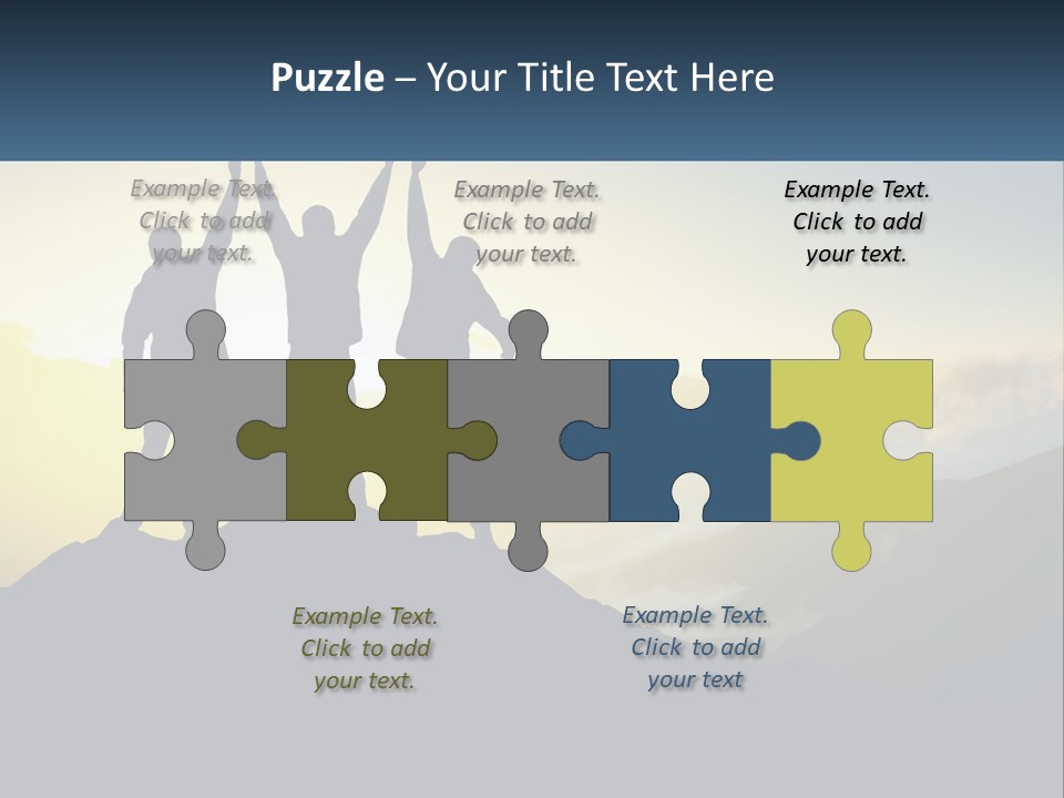 A Group Of People Standing On Top Of A Mountain PowerPoint Template