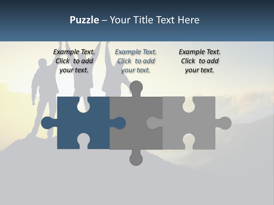 A Group Of People Standing On Top Of A Mountain PowerPoint Template