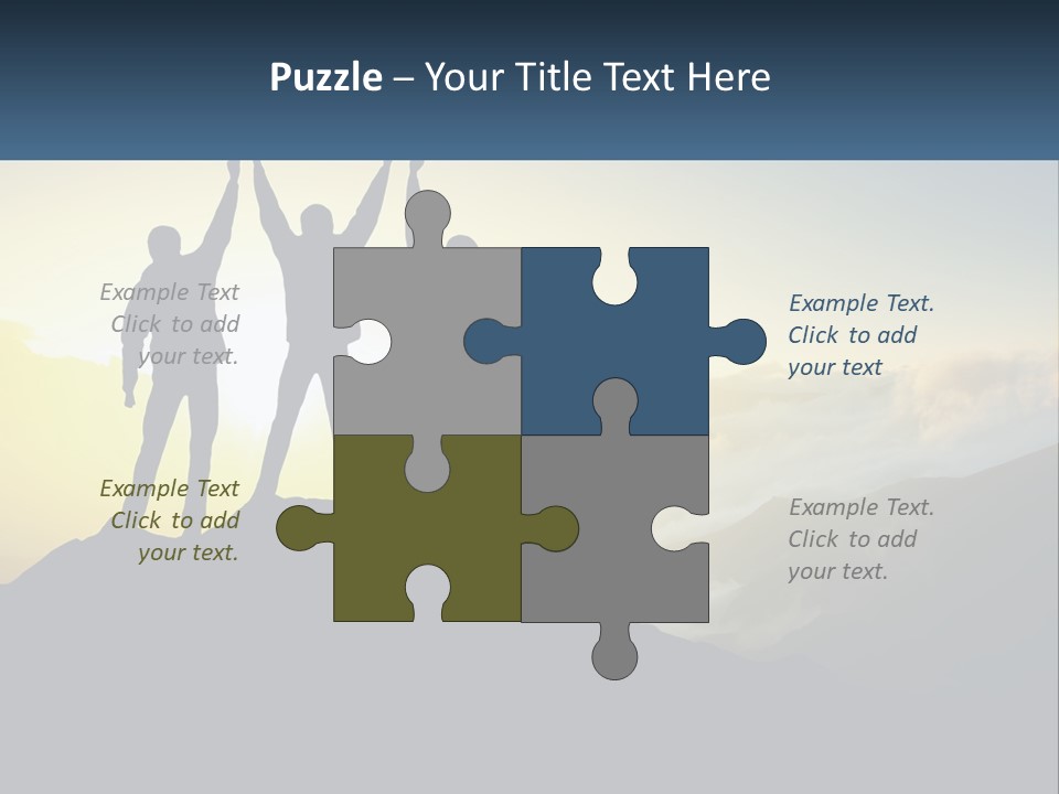 A Group Of People Standing On Top Of A Mountain PowerPoint Template