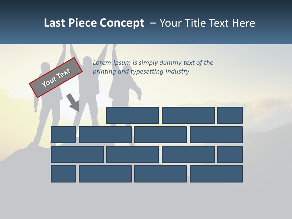 A Group Of People Standing On Top Of A Mountain PowerPoint Template