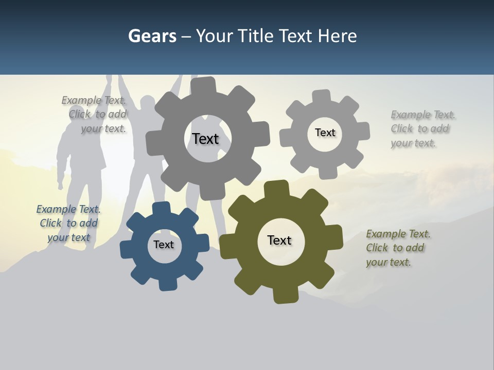 A Group Of People Standing On Top Of A Mountain PowerPoint Template
