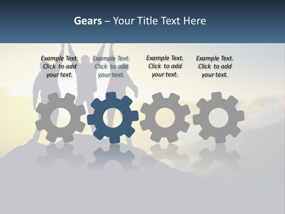 A Group Of People Standing On Top Of A Mountain PowerPoint Template