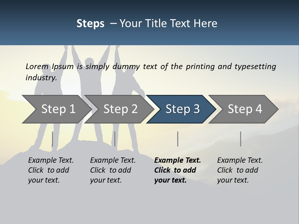 A Group Of People Standing On Top Of A Mountain PowerPoint Template