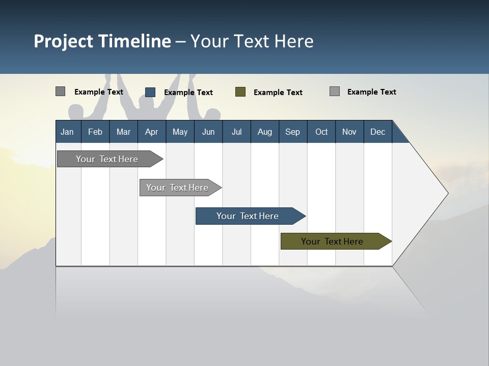 A Group Of People Standing On Top Of A Mountain PowerPoint Template