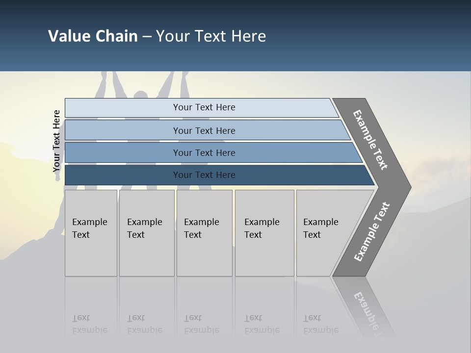 A Group Of People Standing On Top Of A Mountain PowerPoint Template