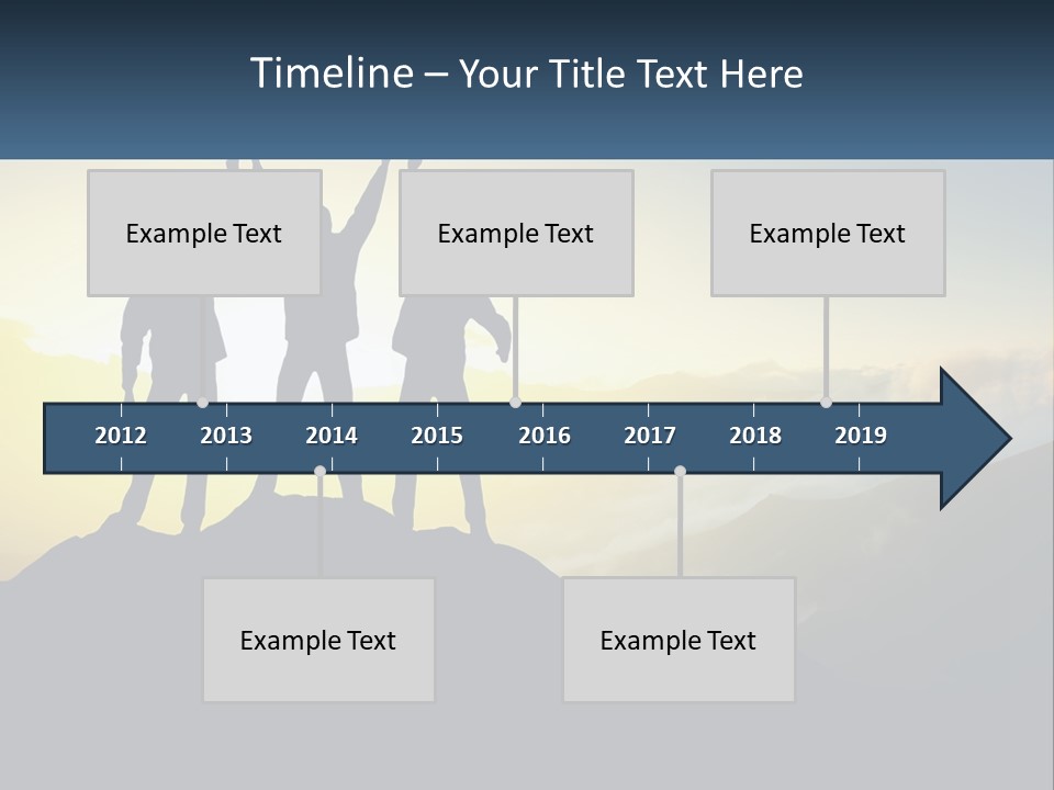 A Group Of People Standing On Top Of A Mountain PowerPoint Template