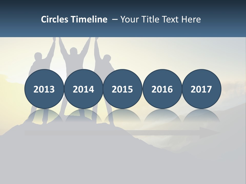 A Group Of People Standing On Top Of A Mountain PowerPoint Template