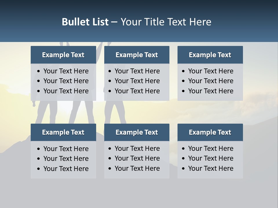 A Group Of People Standing On Top Of A Mountain PowerPoint Template