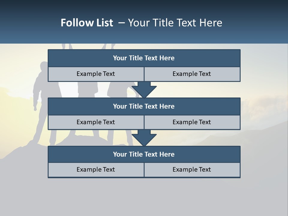 A Group Of People Standing On Top Of A Mountain PowerPoint Template