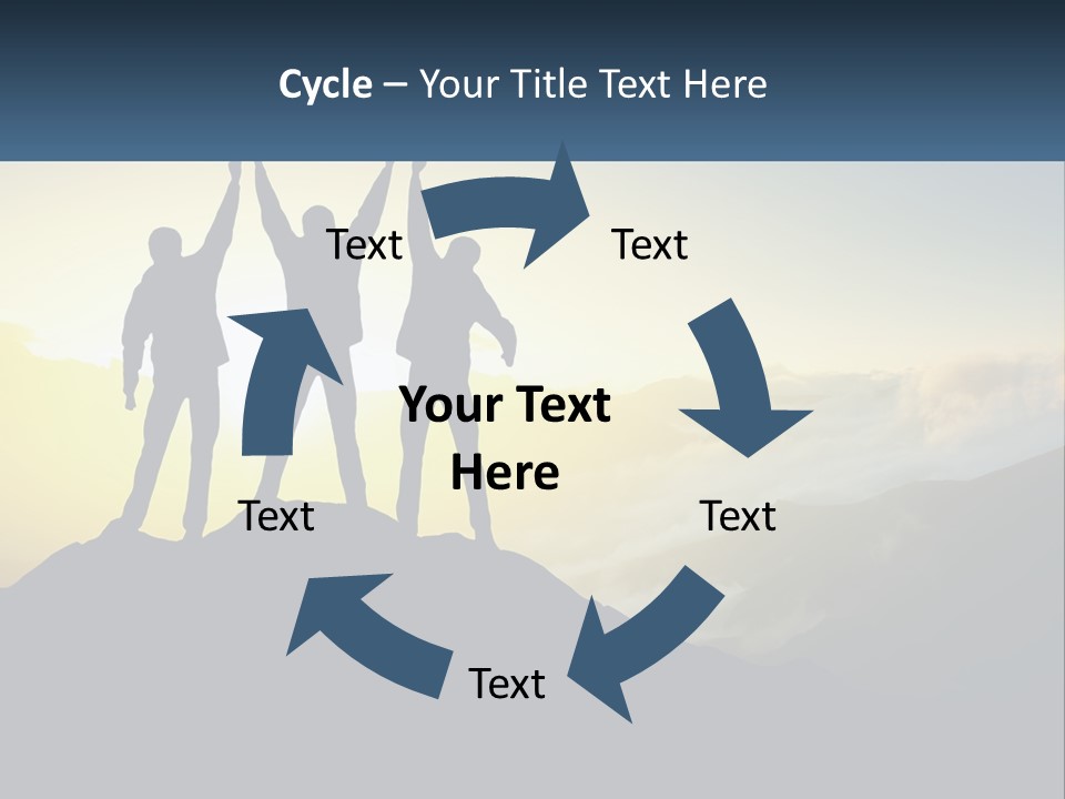 A Group Of People Standing On Top Of A Mountain PowerPoint Template
