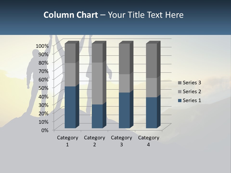 A Group Of People Standing On Top Of A Mountain PowerPoint Template