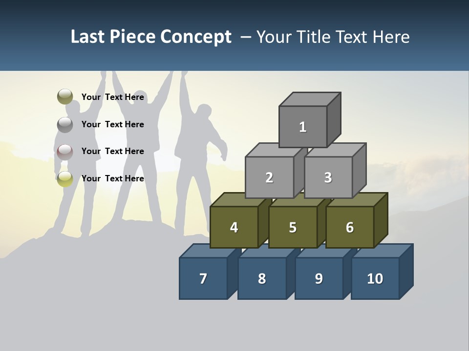 A Group Of People Standing On Top Of A Mountain PowerPoint Template