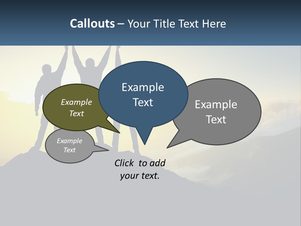 A Group Of People Standing On Top Of A Mountain PowerPoint Template