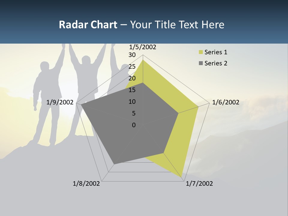 A Group Of People Standing On Top Of A Mountain PowerPoint Template