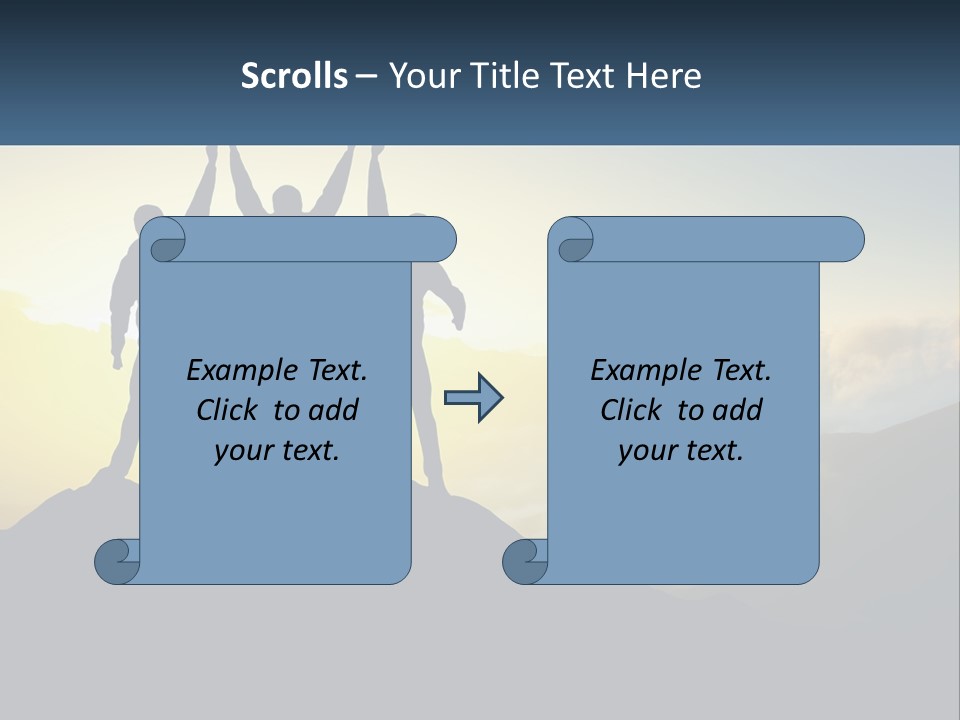 A Group Of People Standing On Top Of A Mountain PowerPoint Template