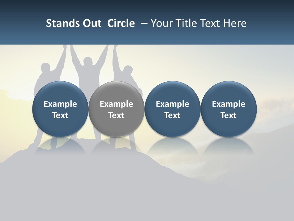 A Group Of People Standing On Top Of A Mountain PowerPoint Template