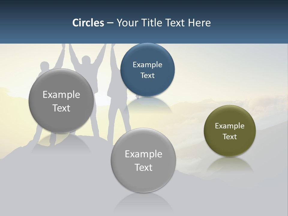 A Group Of People Standing On Top Of A Mountain PowerPoint Template