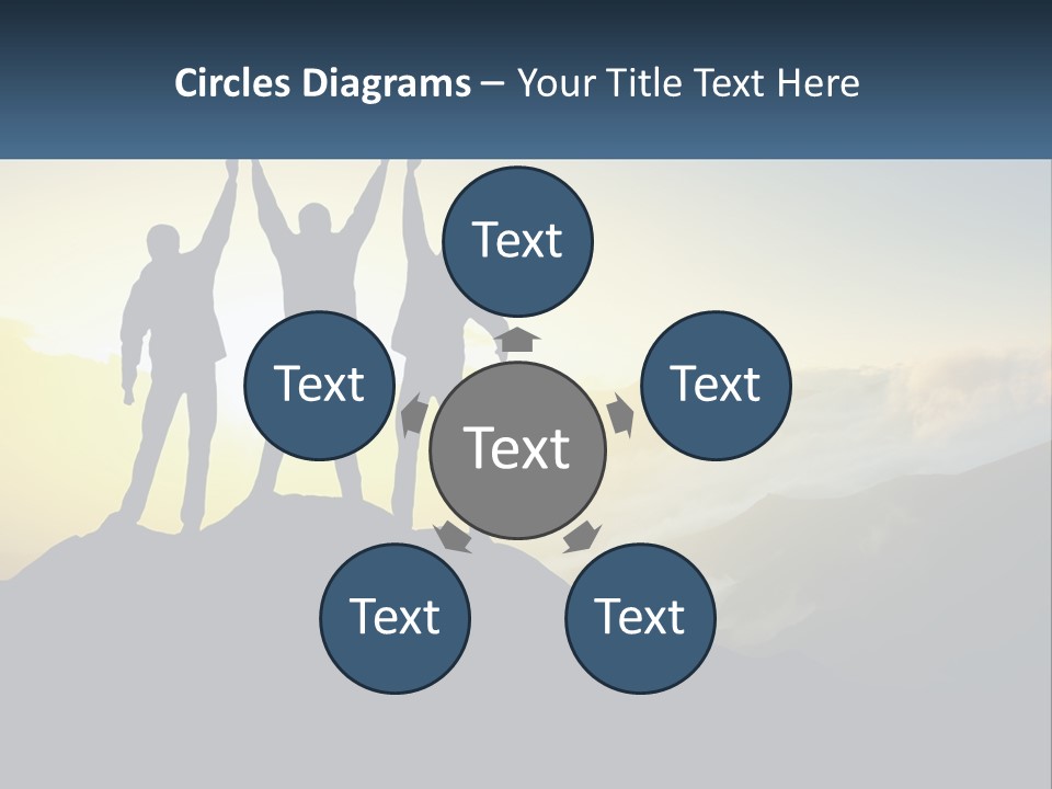 A Group Of People Standing On Top Of A Mountain PowerPoint Template