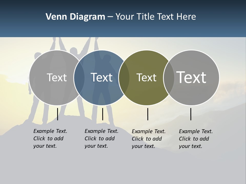 A Group Of People Standing On Top Of A Mountain PowerPoint Template