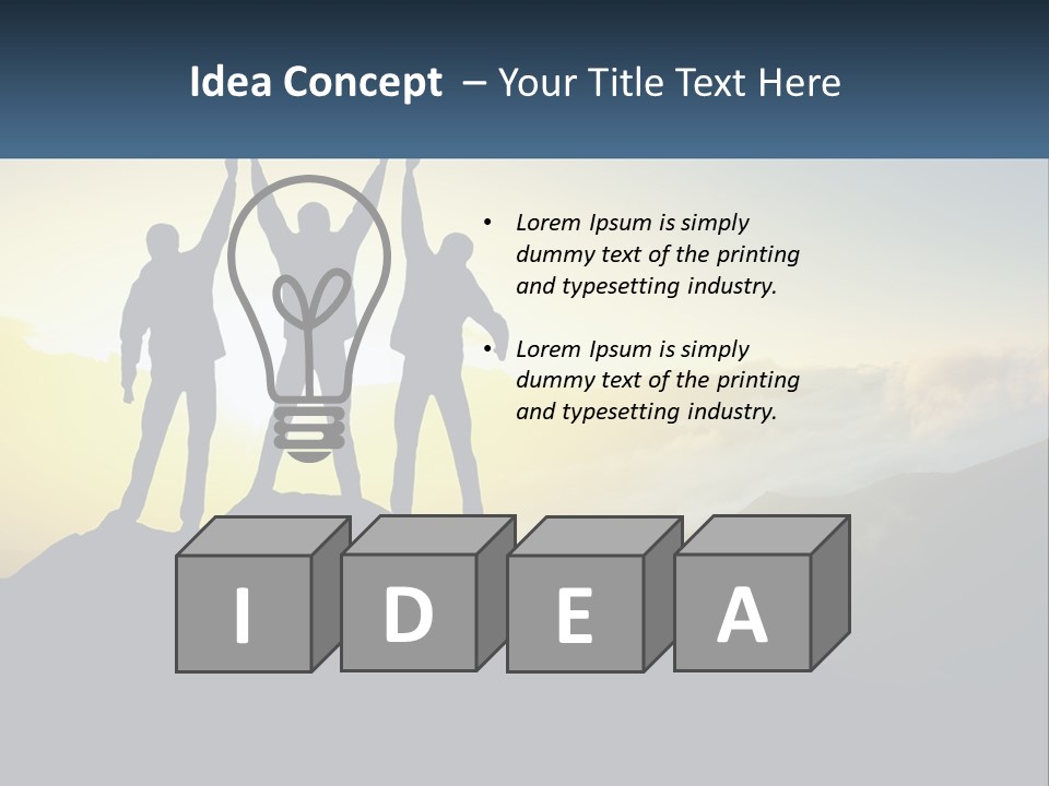 A Group Of People Standing On Top Of A Mountain PowerPoint Template