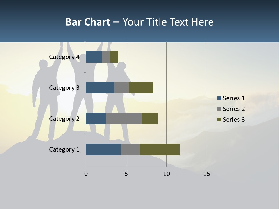 A Group Of People Standing On Top Of A Mountain PowerPoint Template