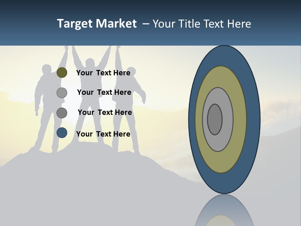 A Group Of People Standing On Top Of A Mountain PowerPoint Template