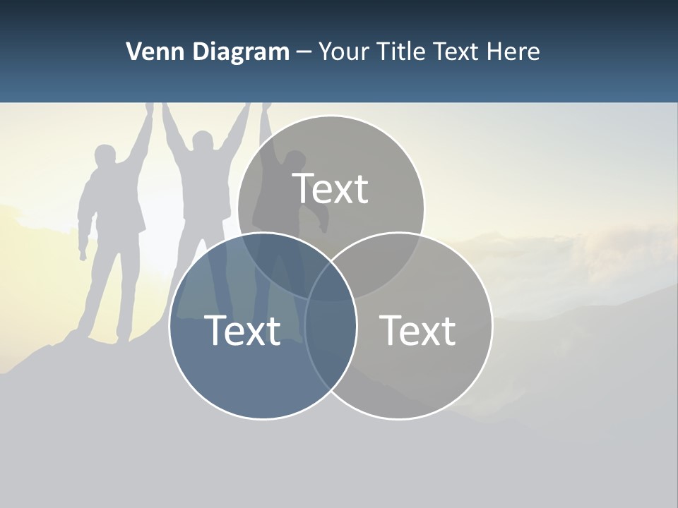 A Group Of People Standing On Top Of A Mountain PowerPoint Template