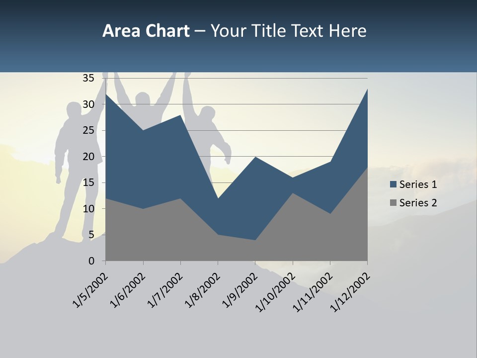 A Group Of People Standing On Top Of A Mountain PowerPoint Template