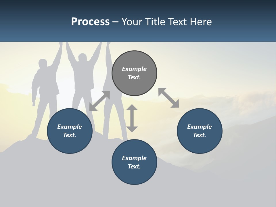 A Group Of People Standing On Top Of A Mountain PowerPoint Template