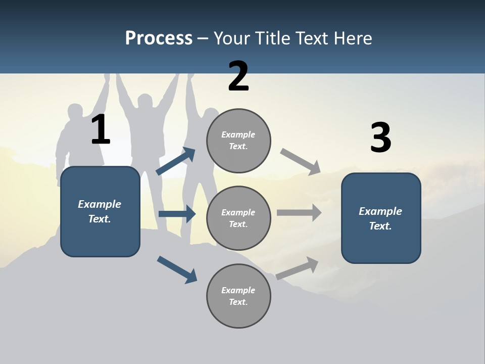 A Group Of People Standing On Top Of A Mountain PowerPoint Template