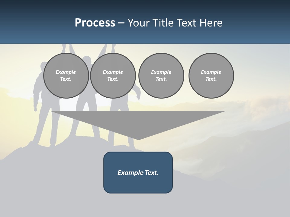 A Group Of People Standing On Top Of A Mountain PowerPoint Template