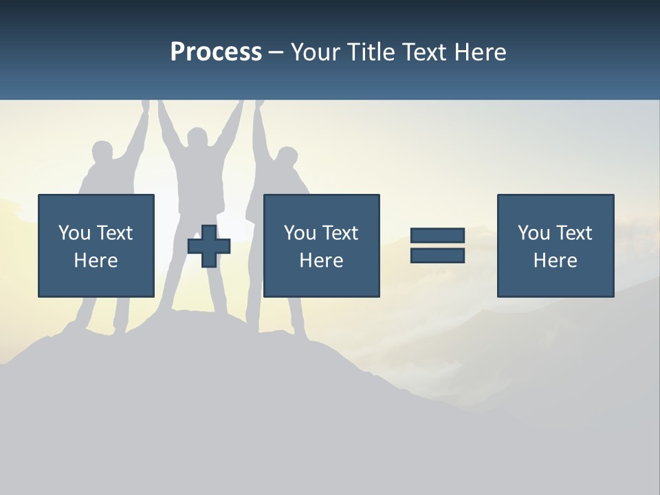 A Group Of People Standing On Top Of A Mountain PowerPoint Template