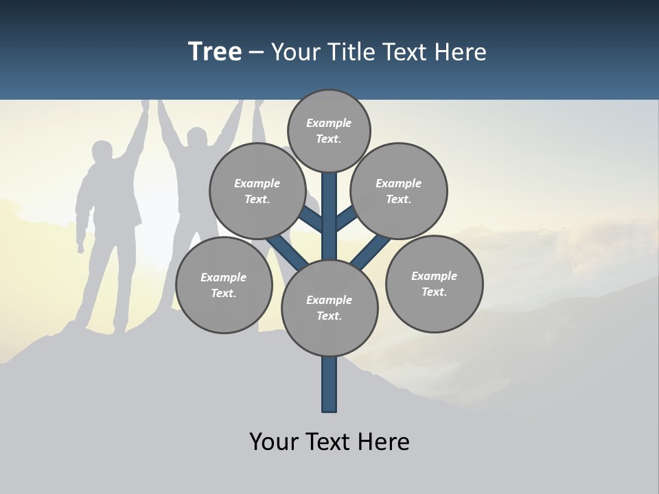 A Group Of People Standing On Top Of A Mountain PowerPoint Template