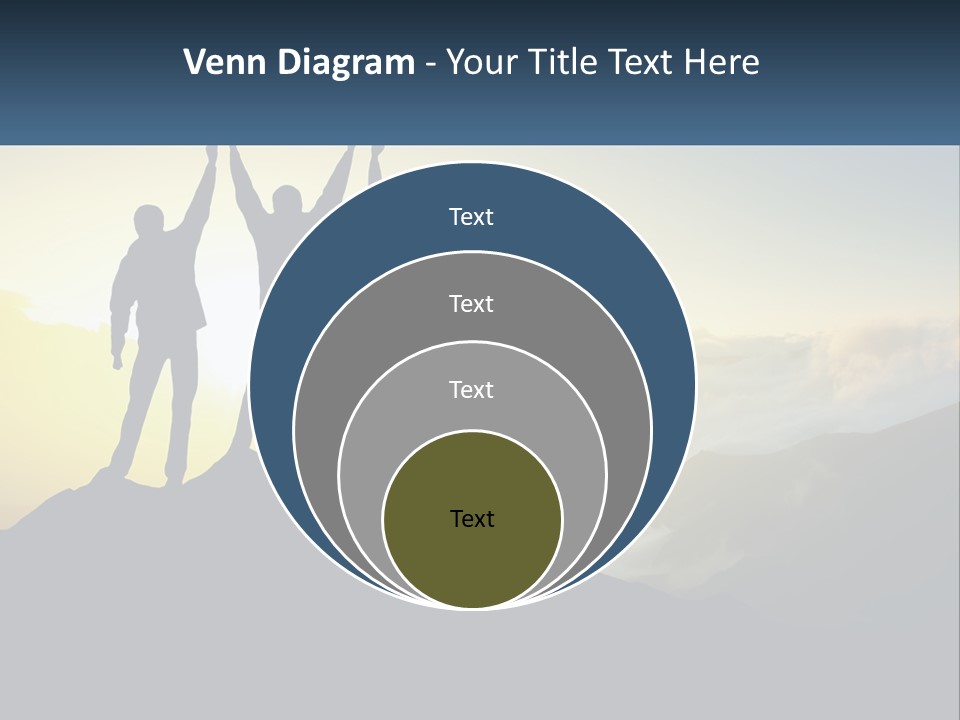 A Group Of People Standing On Top Of A Mountain PowerPoint Template