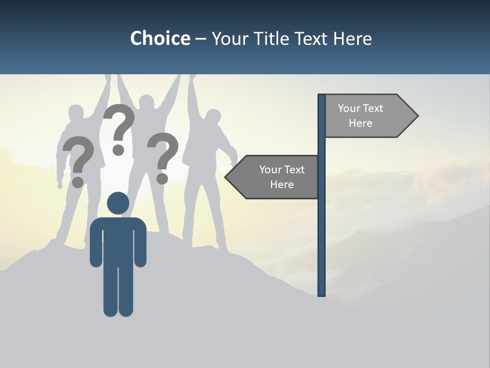 A Group Of People Standing On Top Of A Mountain PowerPoint Template