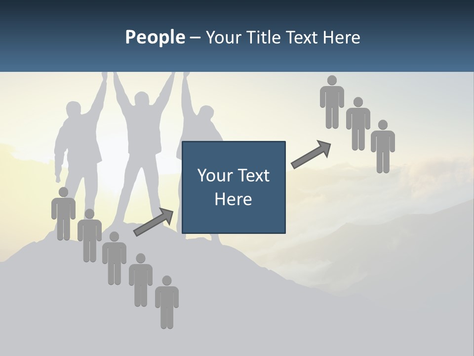 A Group Of People Standing On Top Of A Mountain PowerPoint Template