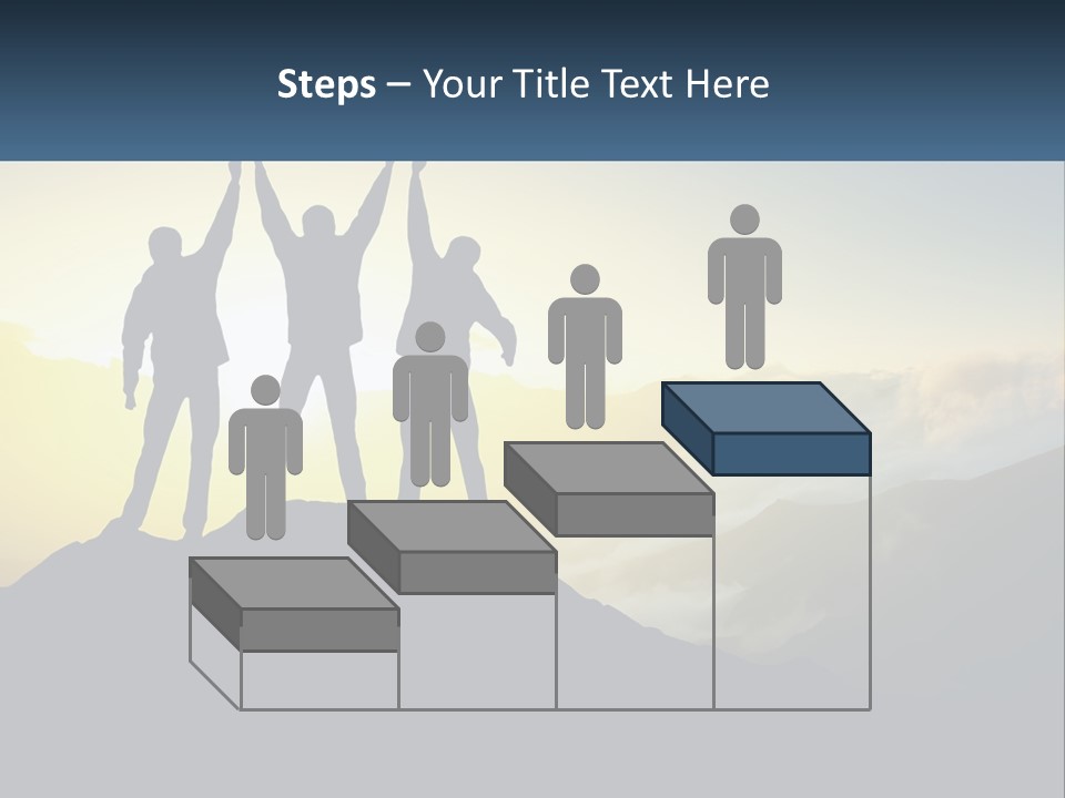 A Group Of People Standing On Top Of A Mountain PowerPoint Template