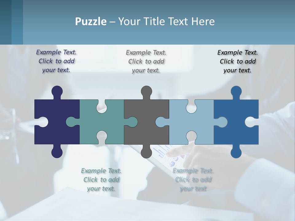 A Group Of People Sitting Around A Table With A Tablet PowerPoint Template