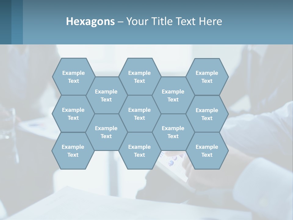 A Group Of People Sitting Around A Table With A Tablet PowerPoint Template