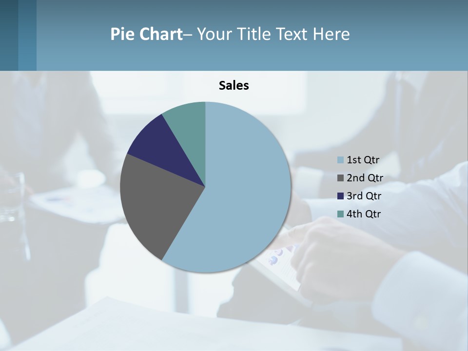 A Group Of People Sitting Around A Table With A Tablet PowerPoint Template