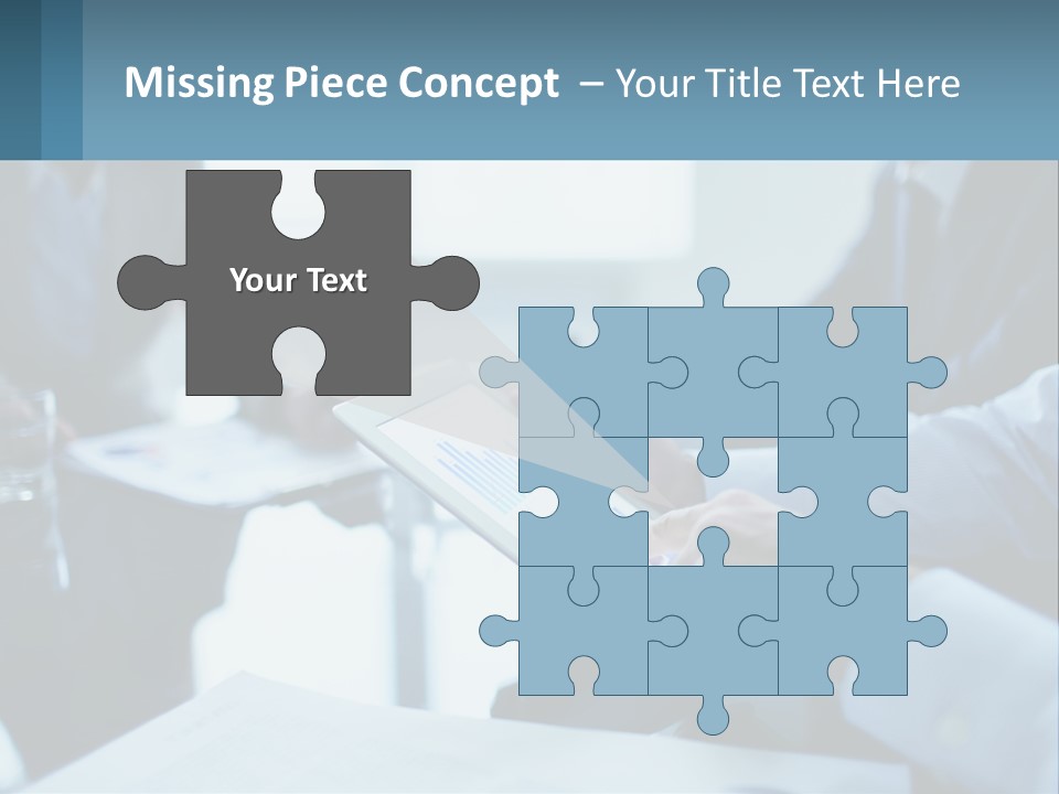 A Group Of People Sitting Around A Table With A Tablet PowerPoint Template