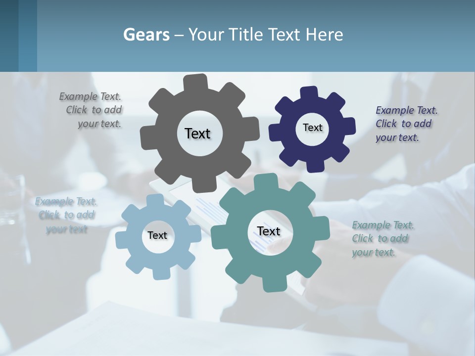 A Group Of People Sitting Around A Table With A Tablet PowerPoint Template