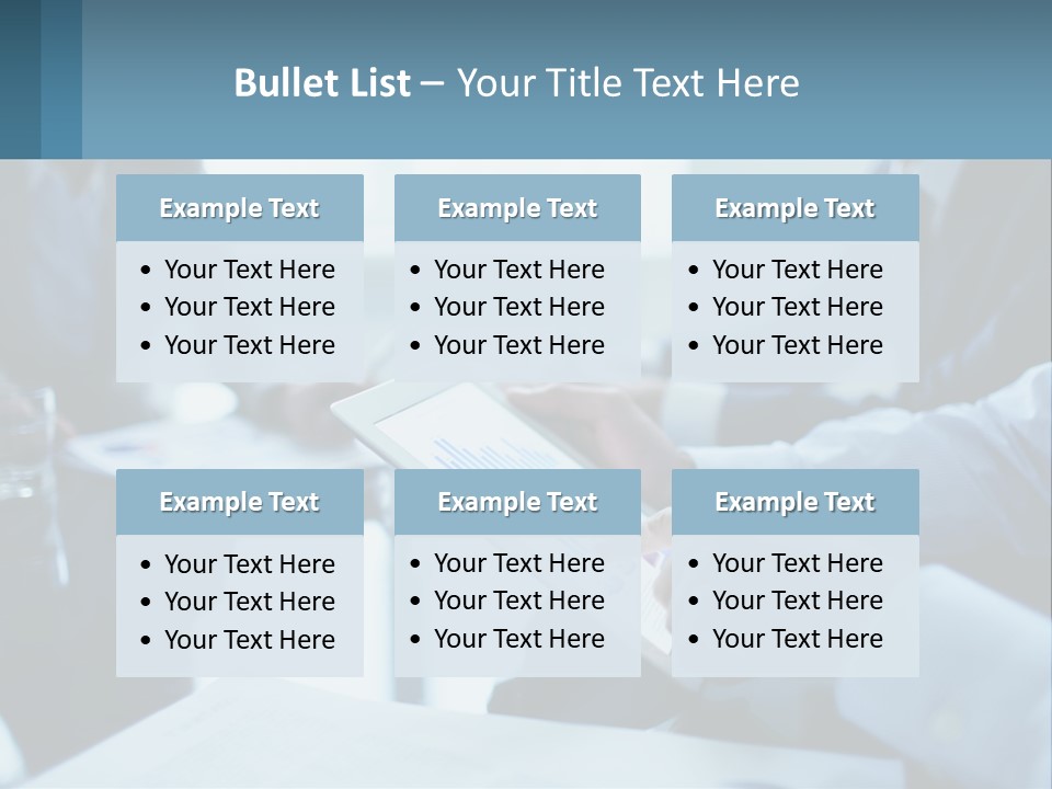 A Group Of People Sitting Around A Table With A Tablet PowerPoint Template