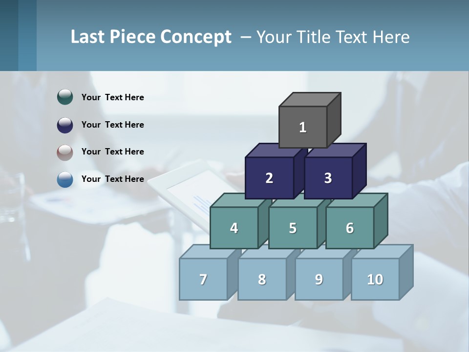 A Group Of People Sitting Around A Table With A Tablet PowerPoint Template