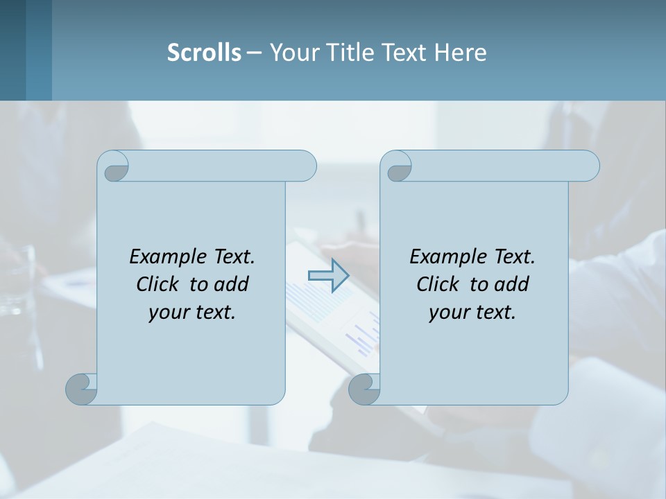 A Group Of People Sitting Around A Table With A Tablet PowerPoint Template