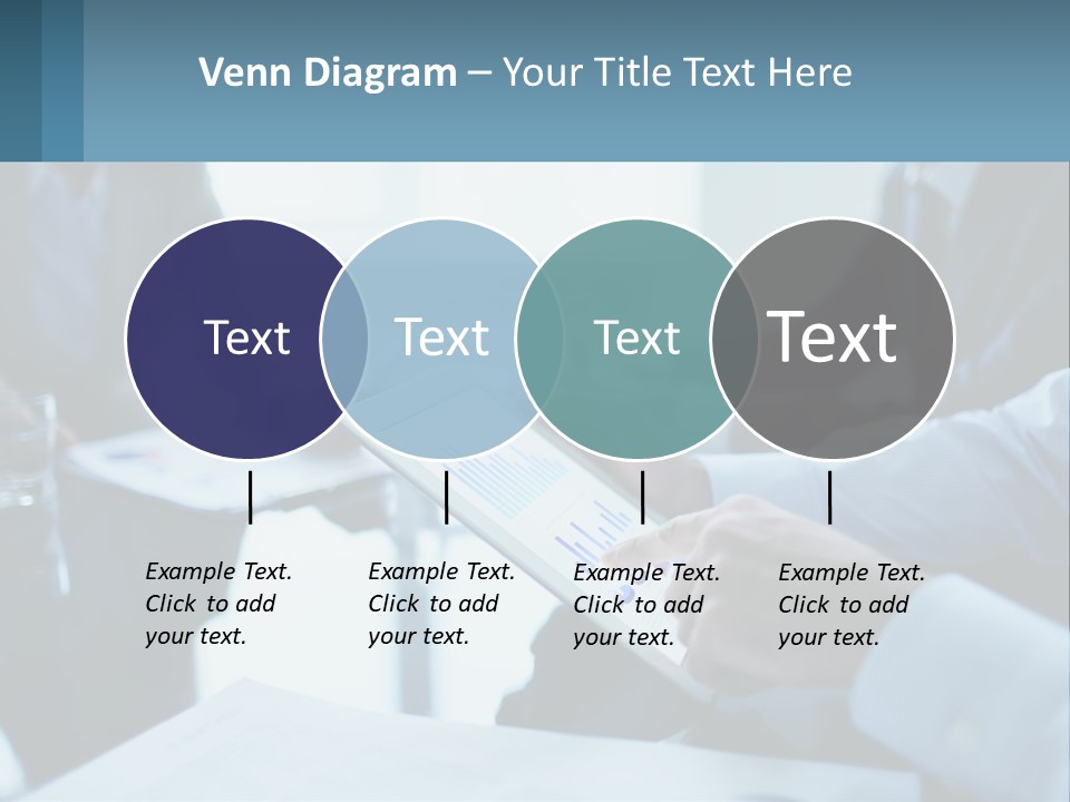 A Group Of People Sitting Around A Table With A Tablet PowerPoint Template