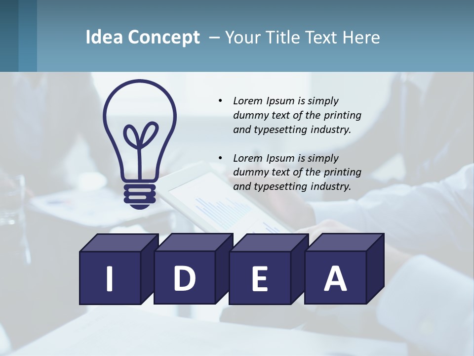 A Group Of People Sitting Around A Table With A Tablet PowerPoint Template